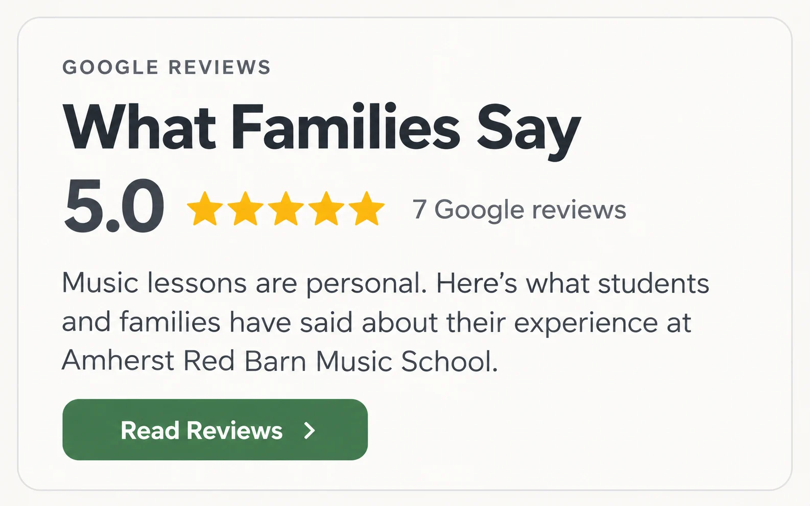 Music lessons at the Red Barn Music School in Amherst, MA