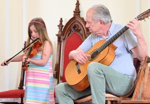 Stephen Dydo teaches violin at the Red Barn Music School in Amherst, Massachusetts